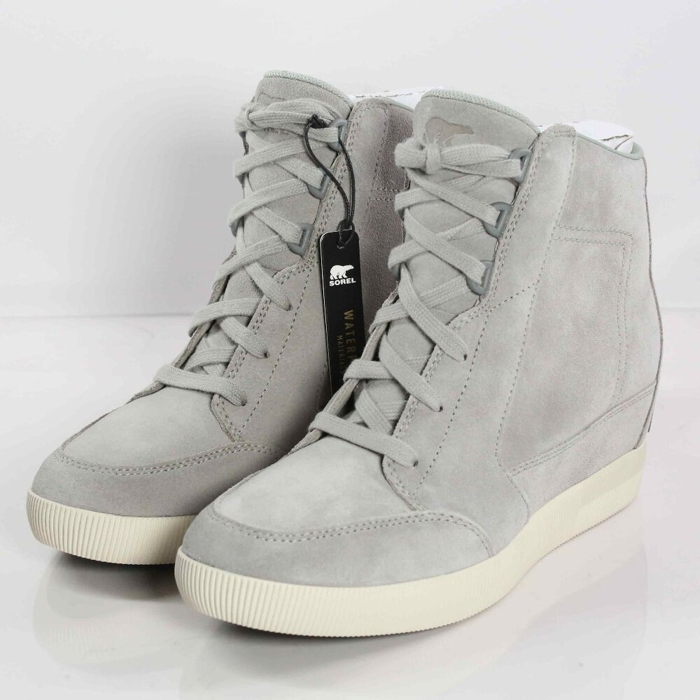 NWT! Sorel Out N About Wedge II Lace Up Waterproof Bootie in Dove, Size 9.5
